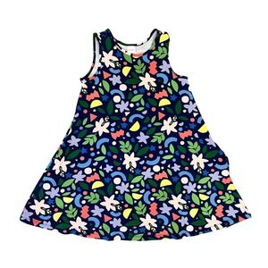 Hanna‎ Andersson Girls Swing Tank Dress Size 10 Colorful Geometric Floral Cotton